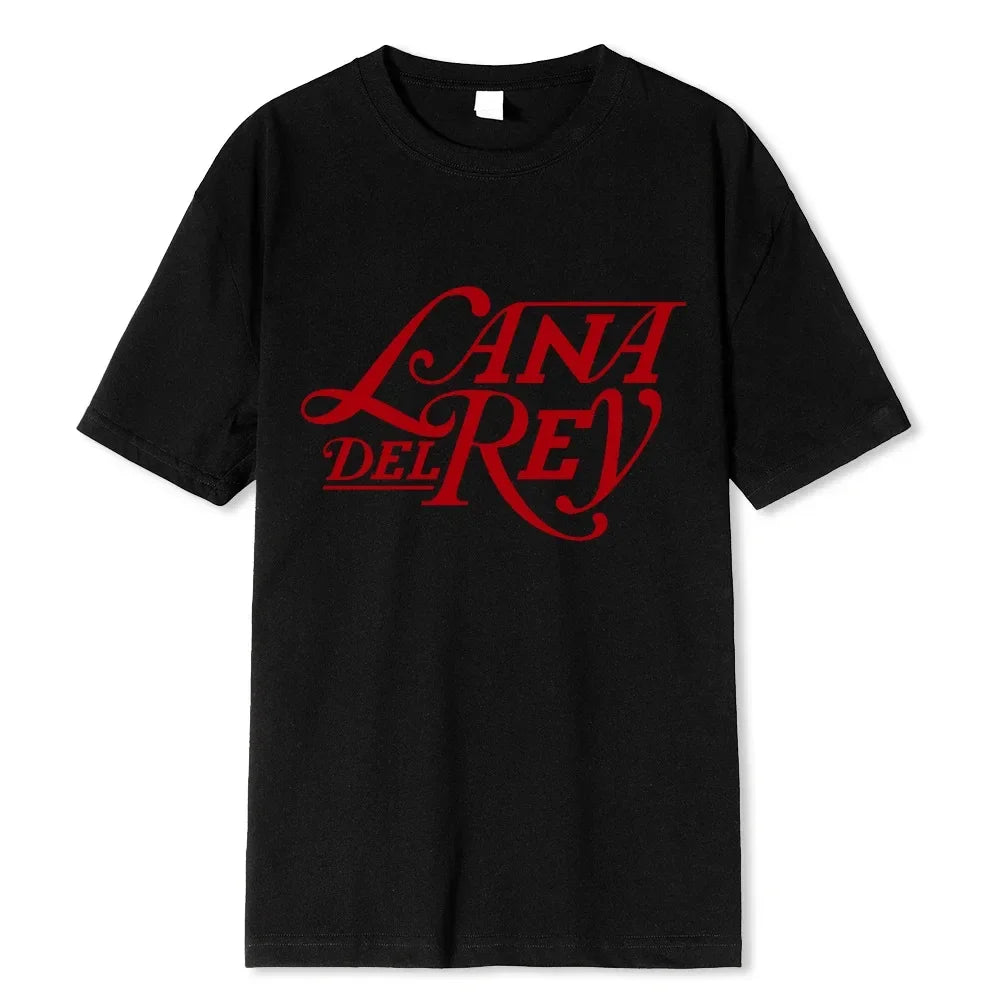2024 New Lana Del Rey Printed Round Neck T-Shirt Cotton Crew Neck Summer Time Stock Available Cross-Border E-commerce